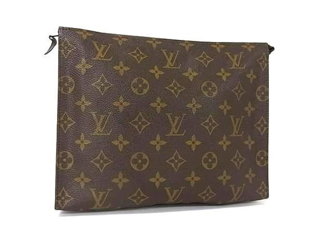 Louis Vuitton Monogram Pochette Toilette Clutch Bag Shoulder Brown